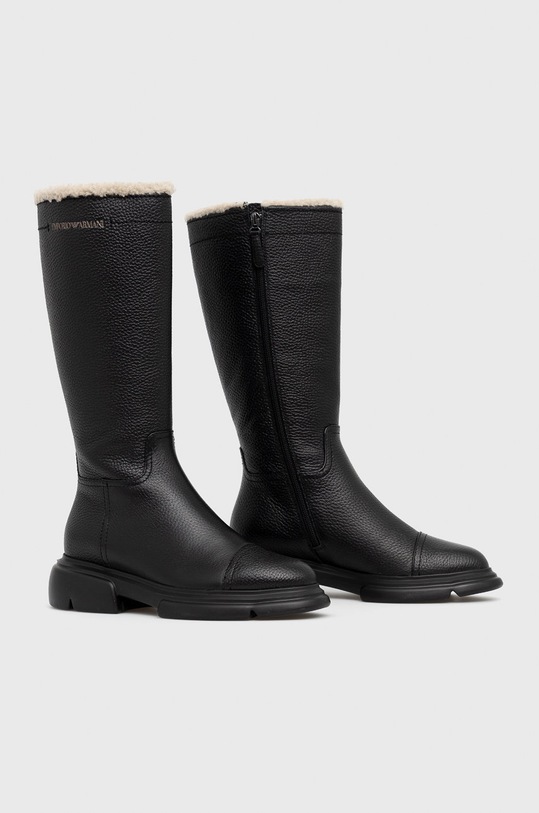 Кожаные сапоги Emporio Armani X3O213.XF538.BLACK чёрный AW21