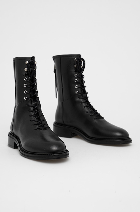 AllSaints Botki skórzane Misty B4ZW0361.BLACK czarny AW21