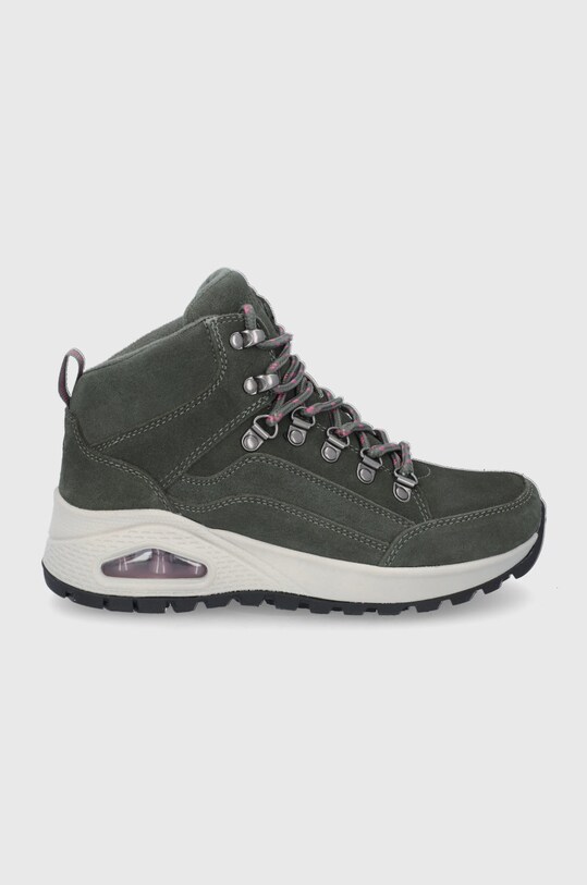 Semišové boty Skechers jemné zateplení zelená 155220