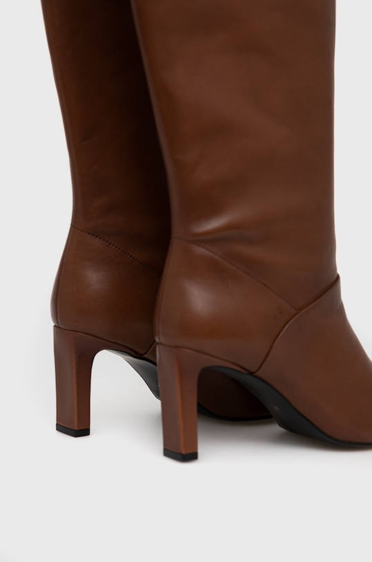 Obuv Kožené čižmy Sisley 85KUW3324.904 hnedá