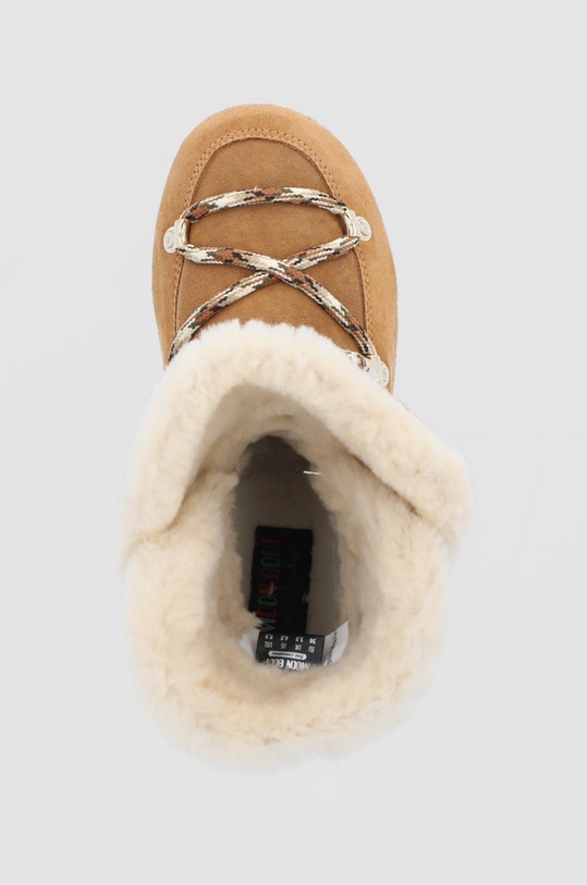 Moon Boot Śniegowce zamszowe Side High Shearling brązowy 24300100.M.BOOT.DK.SIDE