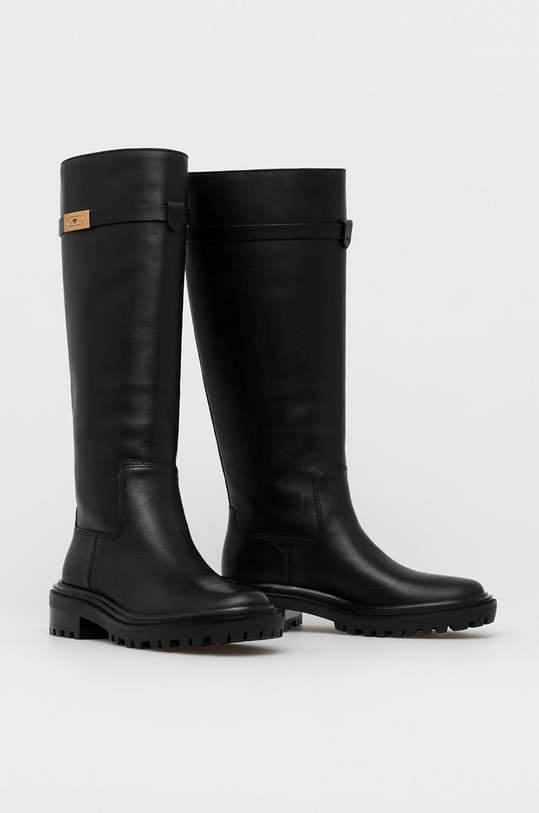 Tory Burch Kozaki skórzane Hardware 86601.004 czarny AW21