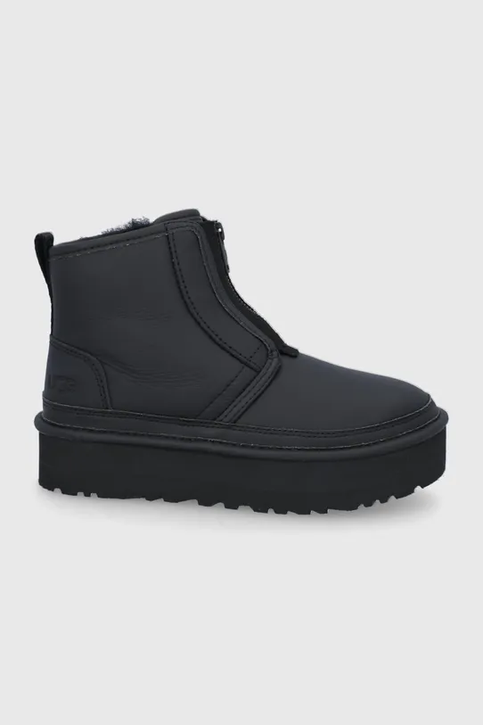 UGG Śniegowce skórzane Neumel Platform Zip imitacja skóry licowej czarny 1120731.UMBL