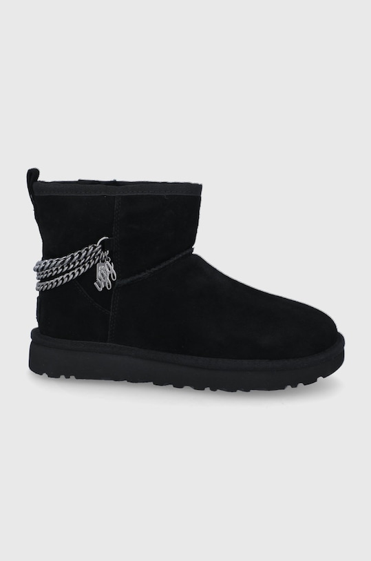 Semišové sněhule UGG Classic Mini Chains zateplené černá 1123668.BLK