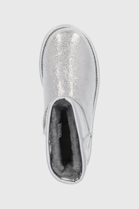 UGG Śniegowce skórzane Classic Mini Gunm srebrny 1125234.GUNM