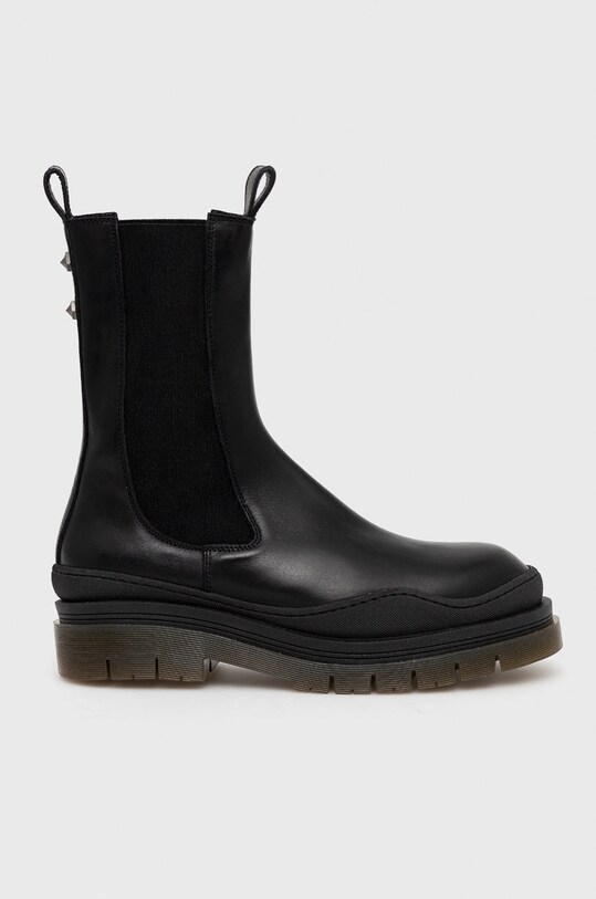 MOA Concept Ghete Chelsea de piele pana la 5 cm negru MOAC99
