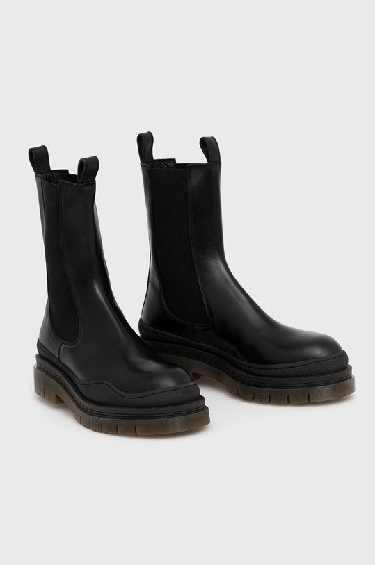 Kožené topánky Chelsea MOA Concept MOAC99 čierna AW21