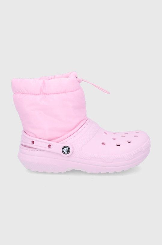 Crocs Śniegowce Classic Lined Neo Puff Boot syntetyczny różowy ED.NEO.PUFF.BOOT.206630