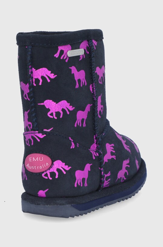 Fete Emu Australia cizme de zapada din piele intoarsa Rainbow Unicorn Brumby K12373.Midnight bleumarin