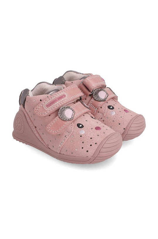 Dětské kožené polobotky Biomecanics přírodní kůže růžová 211115.