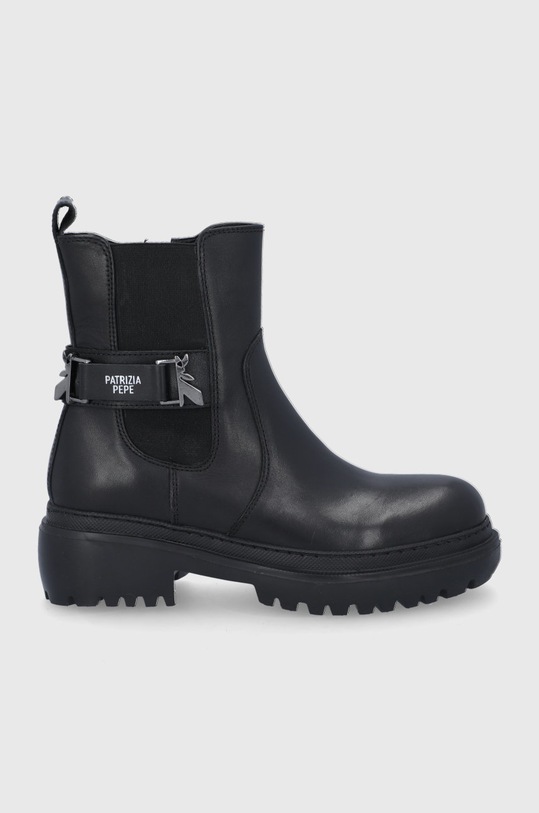 Patrizia Pepe Ghete Chelsea de piele neizolat negru PPJ668.35.41