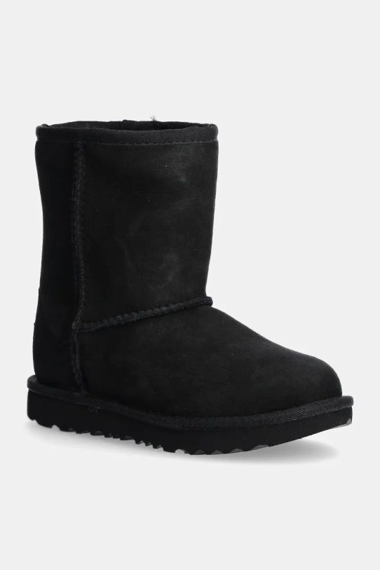 UGG Śniegowce zamszowe dziecięce T CLASSIC II brak zapięcia czarny 1017703T.BLK