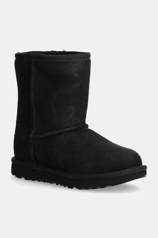 UGG Śniegowce zamszowe dziecięce T CLASSIC II brak zapięcia czarny 1017703T.BLK