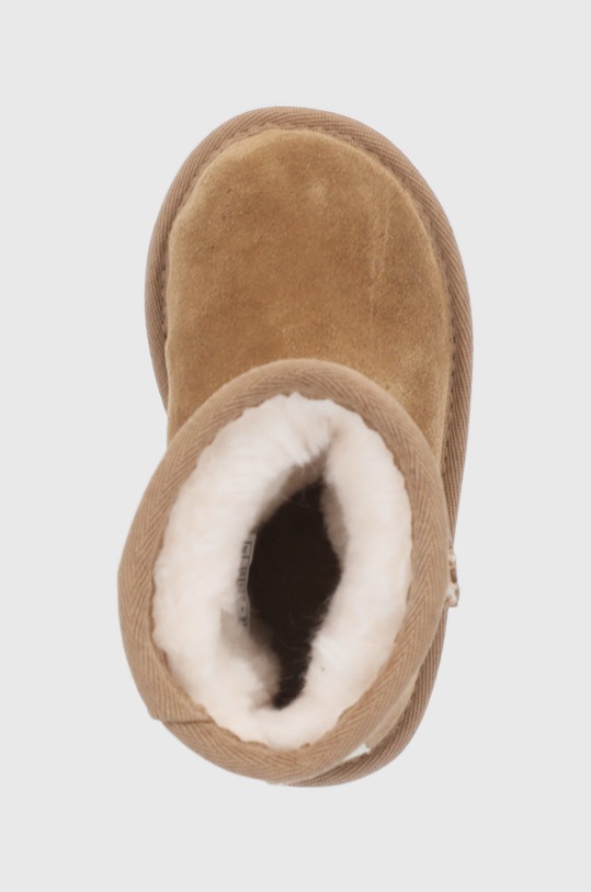 UGG śniegowce zamszowe dziecięce Classic II Clear Glitter brązowy 1121014T.CHE