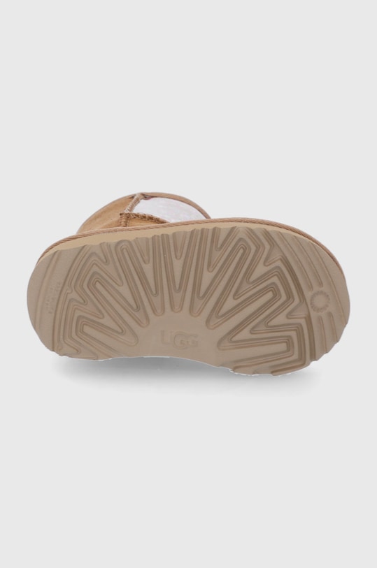 UGG śniegowce zamszowe dziecięce Classic II Clear Glitter 1121014T.CHE brązowy