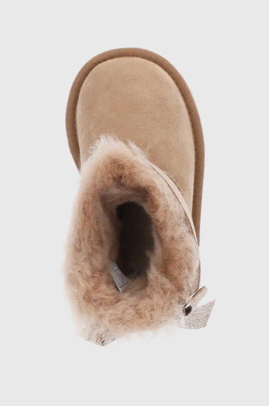 UGG Śniegowce zamszowe dziecięce Mini Bailey Bow Glitz brązowy 1123617T.CHE