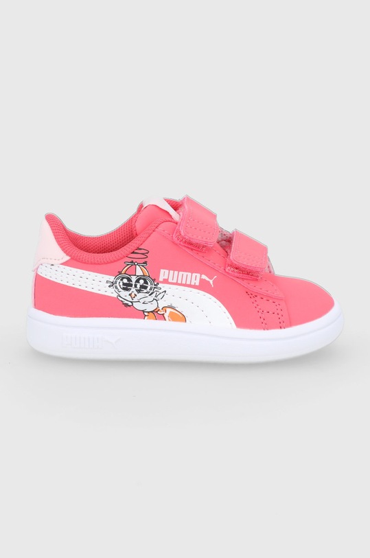 Puma Buty dziecięce Smash v2 Lil Puma V Inf 380905 imitacja skóry licowej różowy 380905