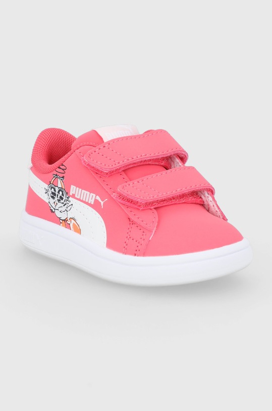Puma Buty dziecięce Smash v2 Lil Puma V Inf 380905 380905 różowy AW21