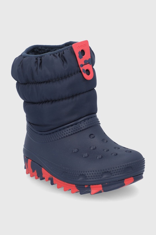 Detské snehule Crocs O.PUFF.BOOT.KIDS.207275 tmavomodrá AW21
