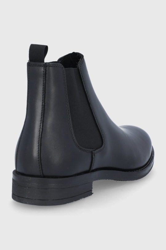 Obuwie Jack & Jones sztyblety skórzane JFWARGO 12192758 czarny