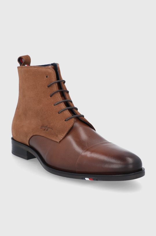 Tommy Hilfiger Trzewiki skórzane FM0FM03769 brązowy AW21