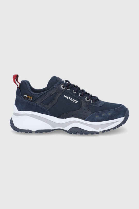 Boty Tommy Hilfiger semišová kůže námořnická modř FM0FM03274
