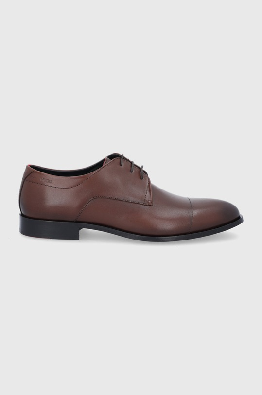 HUGO Półbuty skórzane 50455199 eleganckie brązowy 50455199