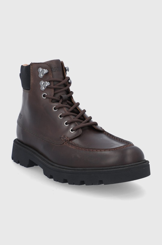 BOSS Buty skórzane 50460001.201 50460001.201 brązowy AW21
