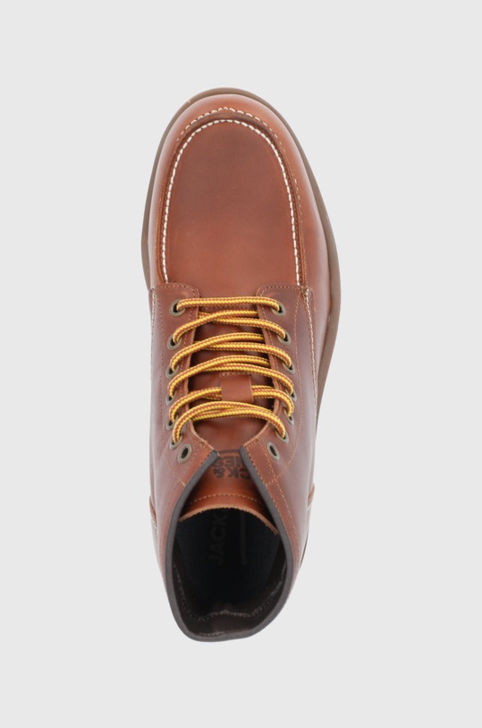 Kožená obuv Jack & Jones hnedá 12199922