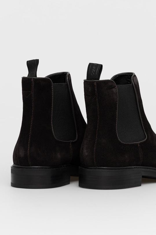 Boty Semišové kotníkové boty Calvin Klein F1146.BROWN hnědá