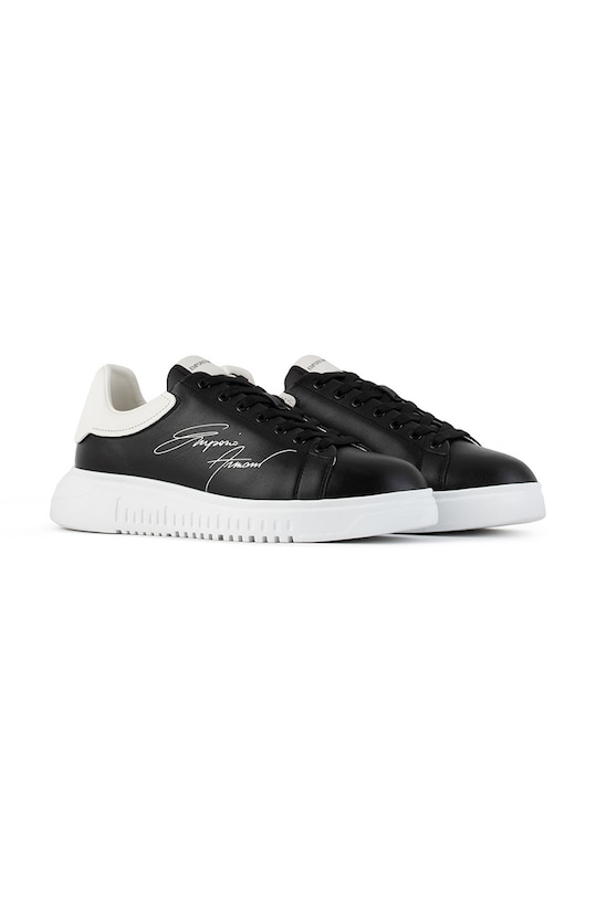 Emporio Armani Buty skórzane X4X264.XM670.BLACK.OFF czarny AW21