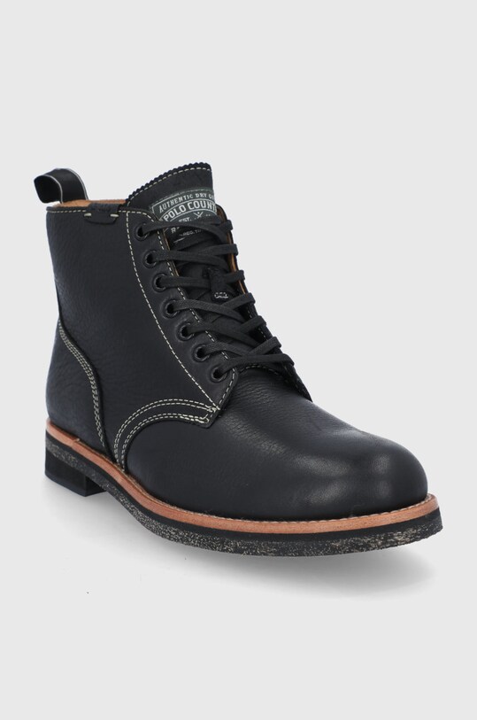 Кожаные ботинки Polo Ralph Lauren 812845754001.001 чёрный AW23