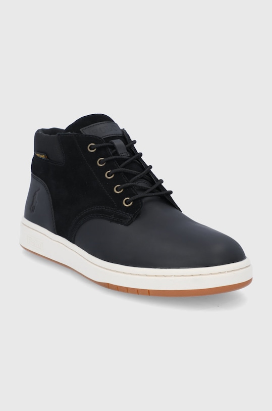 Шкіряні черевики Polo Ralph Lauren Polo Court 809855863002.001 чорний AW22