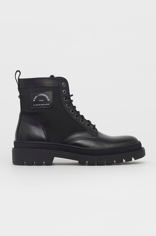 Παπούτσια Karl LagerfeldOUTLAND λείο δέρμα μαύρο KL11250.Black.Lthr