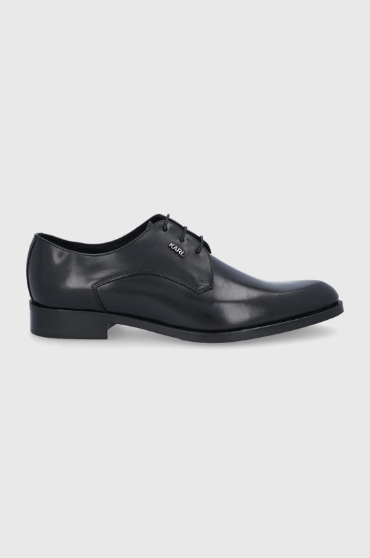 Kožené polobotky Karl Lagerfeld přírodní kůže černá KL12270.Black.Lthr