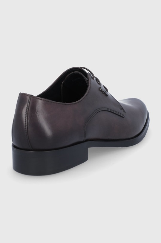 Boty Kožené polobotky Karl Lagerfeld KL12270.Dark.Brown hnědá