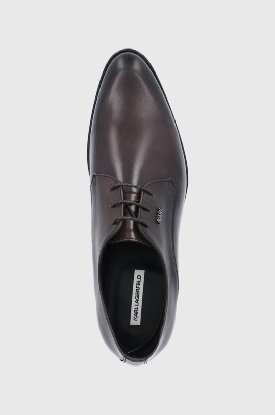 Kožené polobotky Karl Lagerfeld hnědá KL12270.Dark.Brown