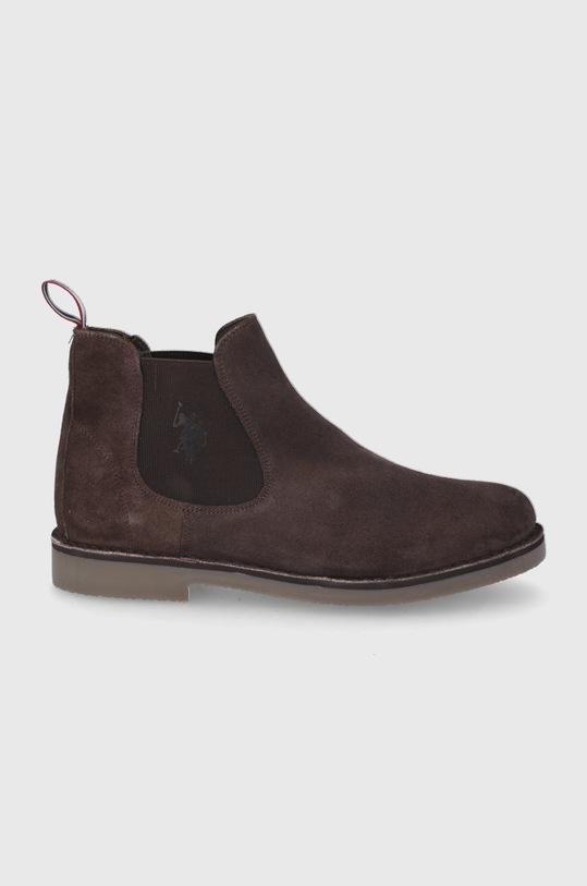U.S. Polo Assn. Sztyblety skórzane skóra zamszowa brązowy MUST001M.AS1.DBR