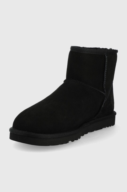 Încălțăminte UGG cizme de zăpadă din piele întoarsă Classic Mini 1002072.BLK negru