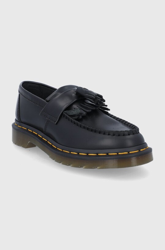 Dr. Martens Mokasyny skórzane Adrian Yellow Stitch DM22209001 czarny AW22