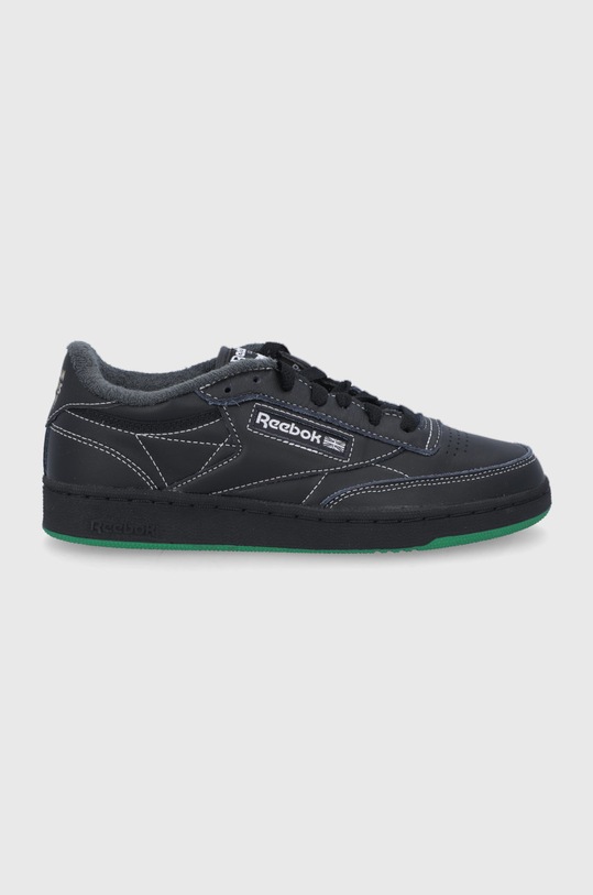 Topánky Reebok Classic Club C 85 usňová koža čierna GX8318