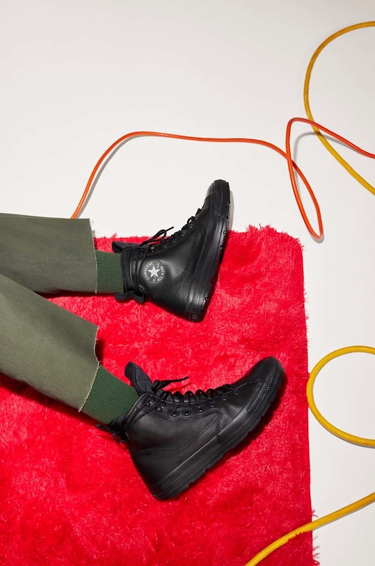 Converse Trampki skórzane Chuck Taylor All Star Terrain High Top 168864C.BLACK