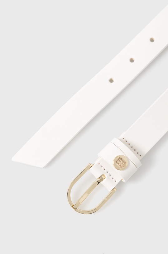 Kožený opasok Tommy Hilfiger AW0AW10074.4890 biela AW21