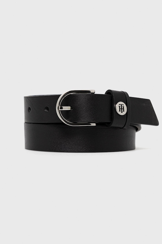 Kožený opasok Tommy Hilfiger čierna AW0AW10074.4890