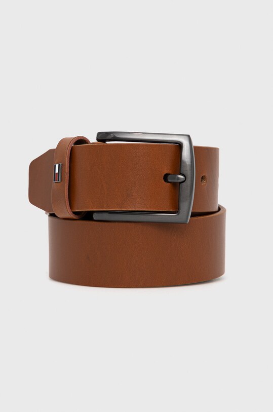 Tommy Hilfiger Pasek skórzany brązowy AM0AM07980.4890