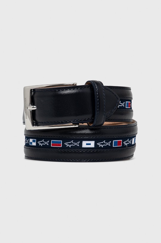 Paul&Shark Pasek skórzany granatowy C0P6000