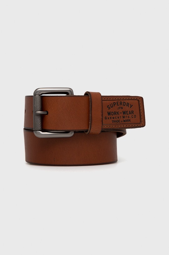 Superdry Pasek skórzany brązowy M9210091A.20O
