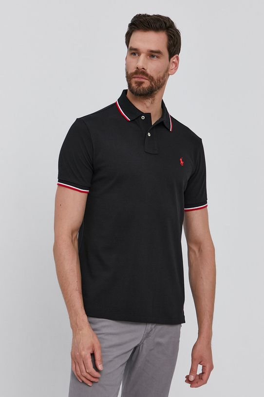 Тениска с яка Polo Ralph Lauren стандартна черен 710842621001