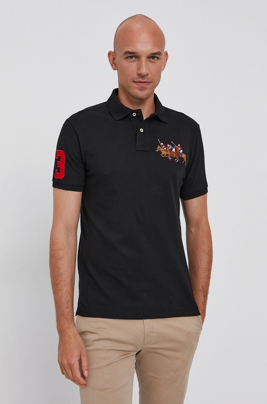 Polo majica Polo Ralph Lauren pamuk crna 710814437001