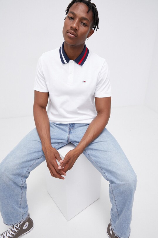 Хлопковое поло Tommy Jeans regular белый DM0DM06576.4890